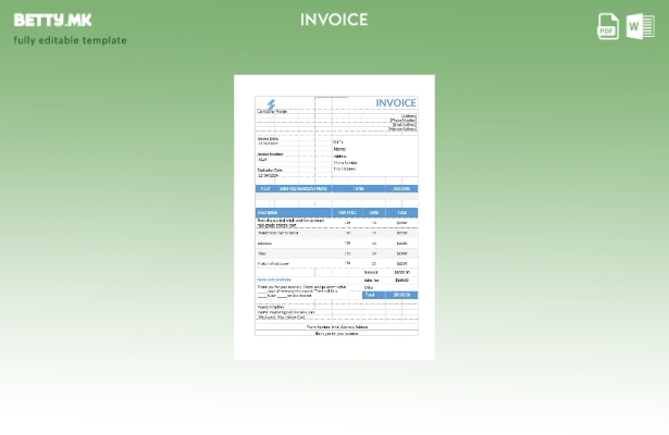 Шаблон за фактура за проценка на покривот во модерен стил